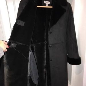 Brooks Brothers Black Shearling Coat $2995, Small